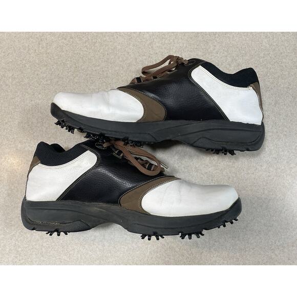 Nike Golf Shoes Brown White 309894-121 Leather Golfing Cleats Men’s Size 9.5